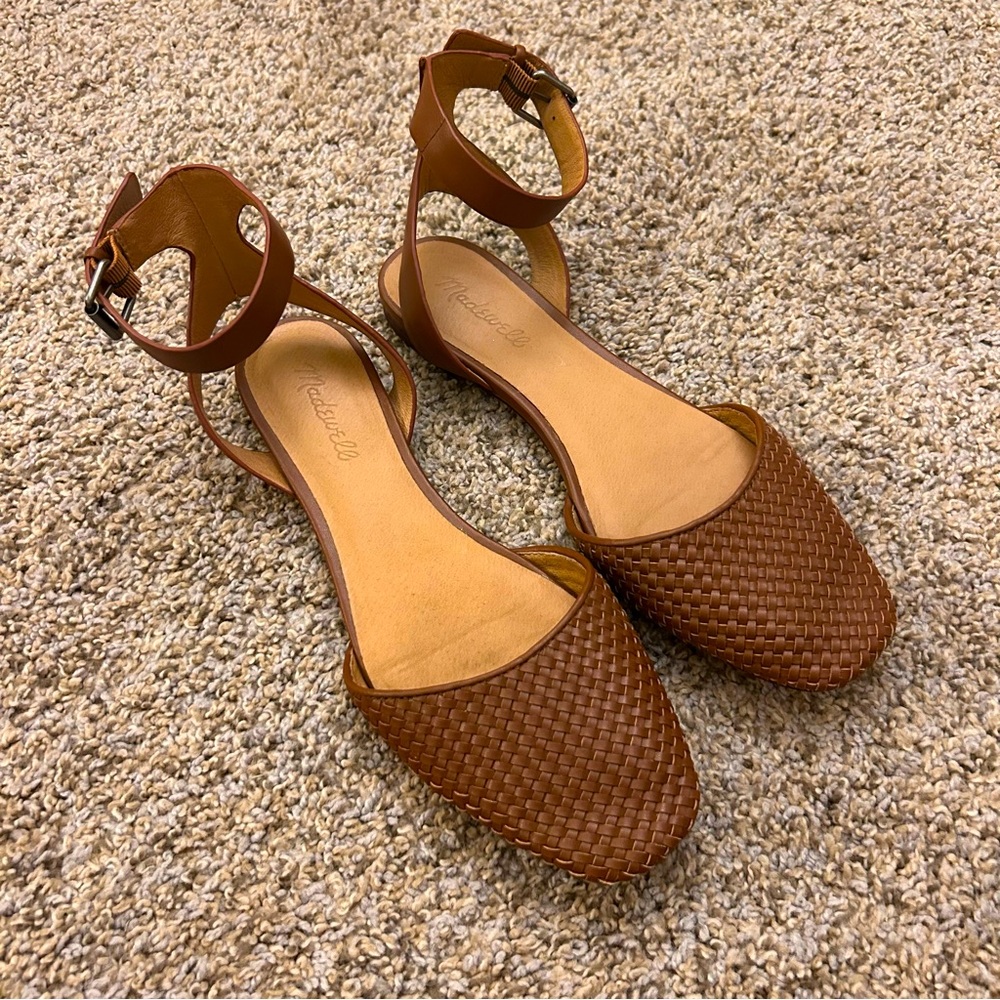 MADEWELL Marseilla Ankle-Strap Sandal Flats in Brown